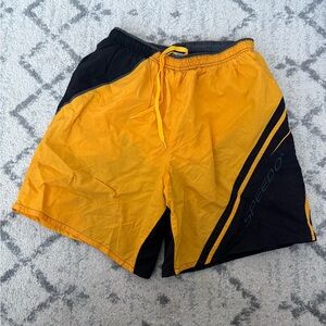 Vintage Speedo Colorblock Swim Trunks Men’s Large Yellow Black